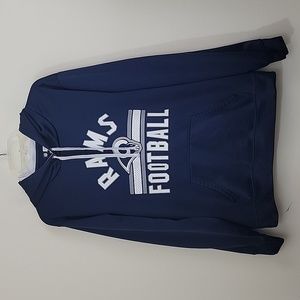 Rams Football NFL Blue Hoodie Graphic Pullover Sweatshirt XL